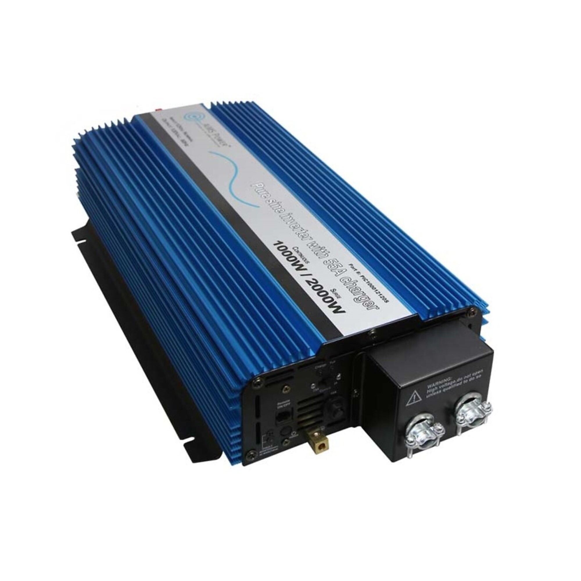 AIMS Power 1000 Watt Pure Sine Inverter Charger, Hardwired, 25/55A, High frequency/Economical, PIC100012120S